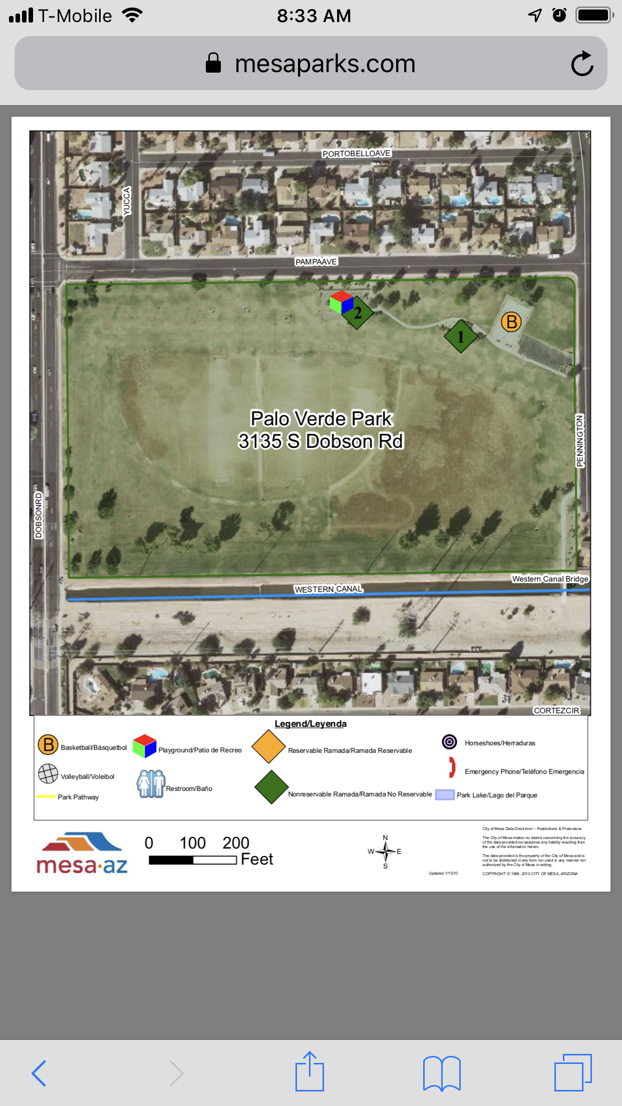 Palo Verde Park Field Map