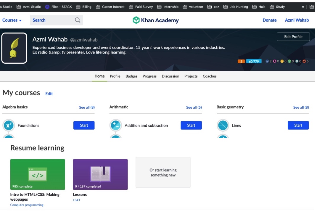 Khan Academy Azmi's Profile