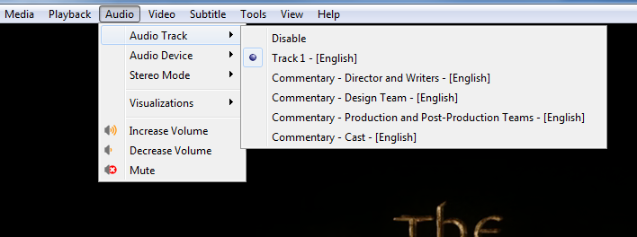 VLC audio track