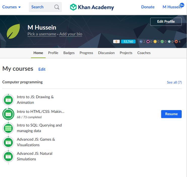 Khan academy-MA Hussein