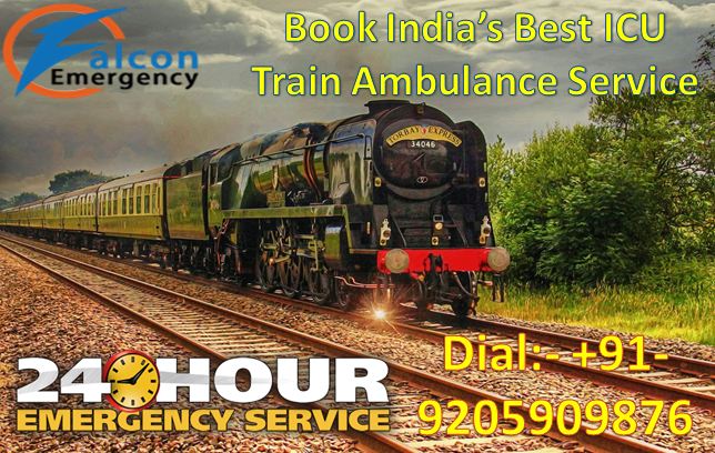Get ICU Train Ambulance from Mumbai to Chennai, Delhi, Kolkata by Falcon Emergency