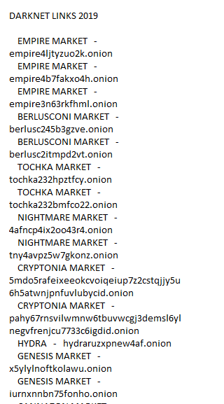 DARKNET LINKS 2019