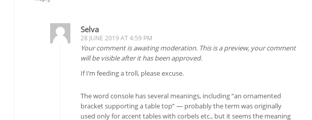 Comment awaiting moderator