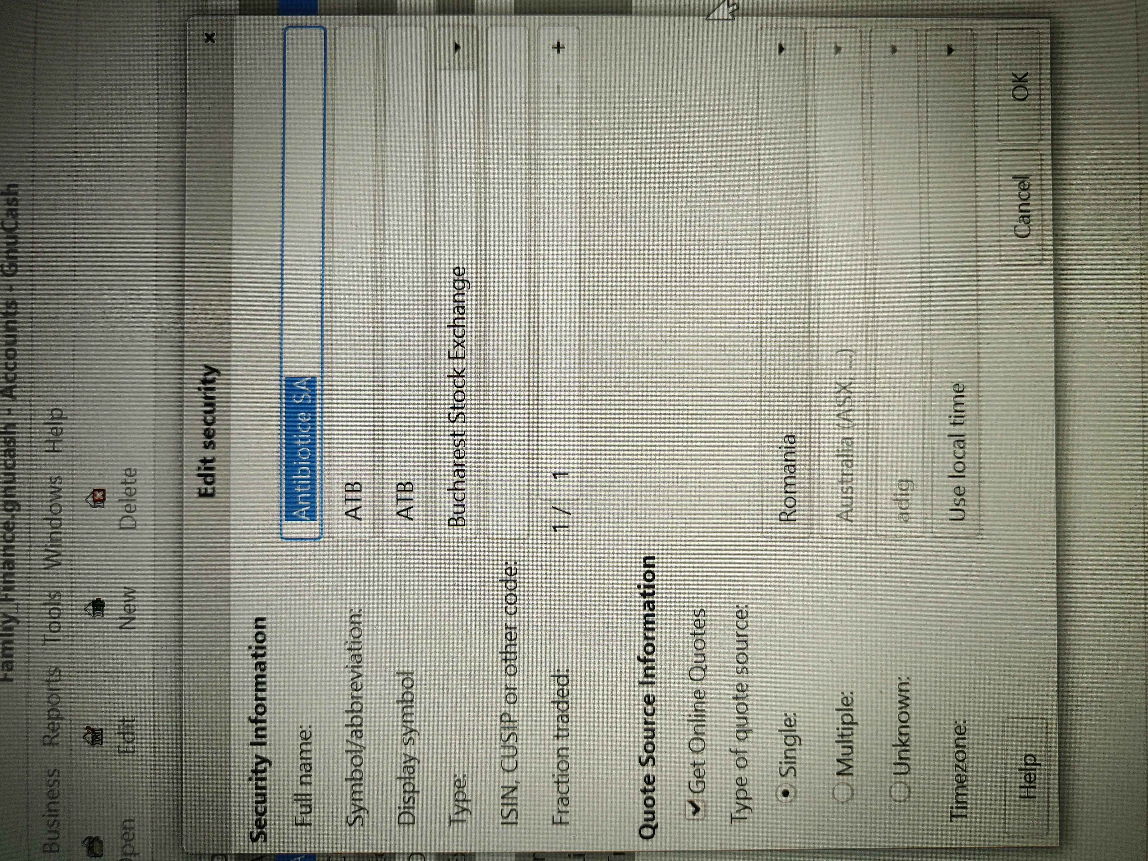Configured stock