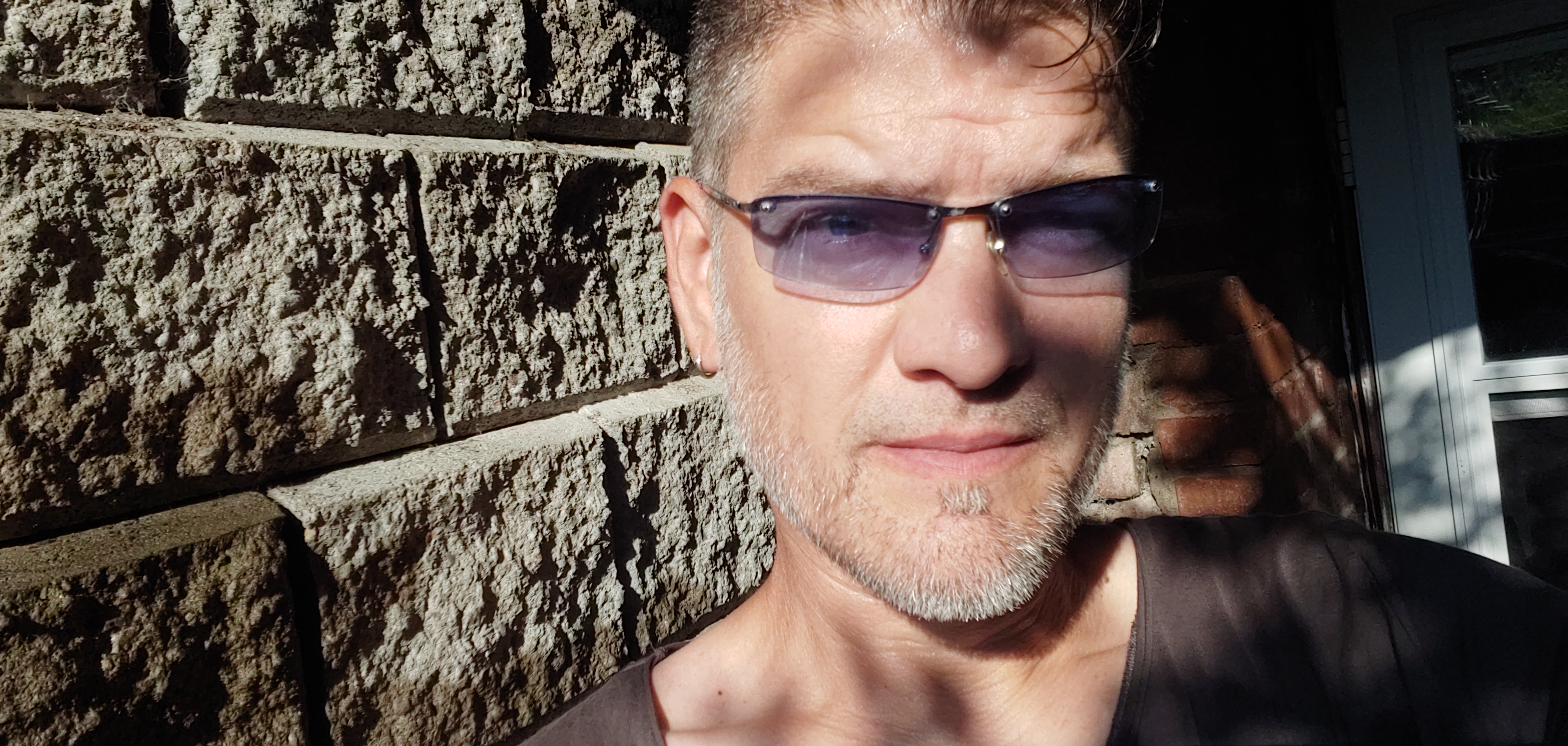 Sunny Blue Glasses Selfie