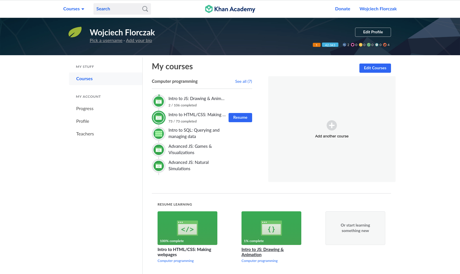 Khan Academy finish