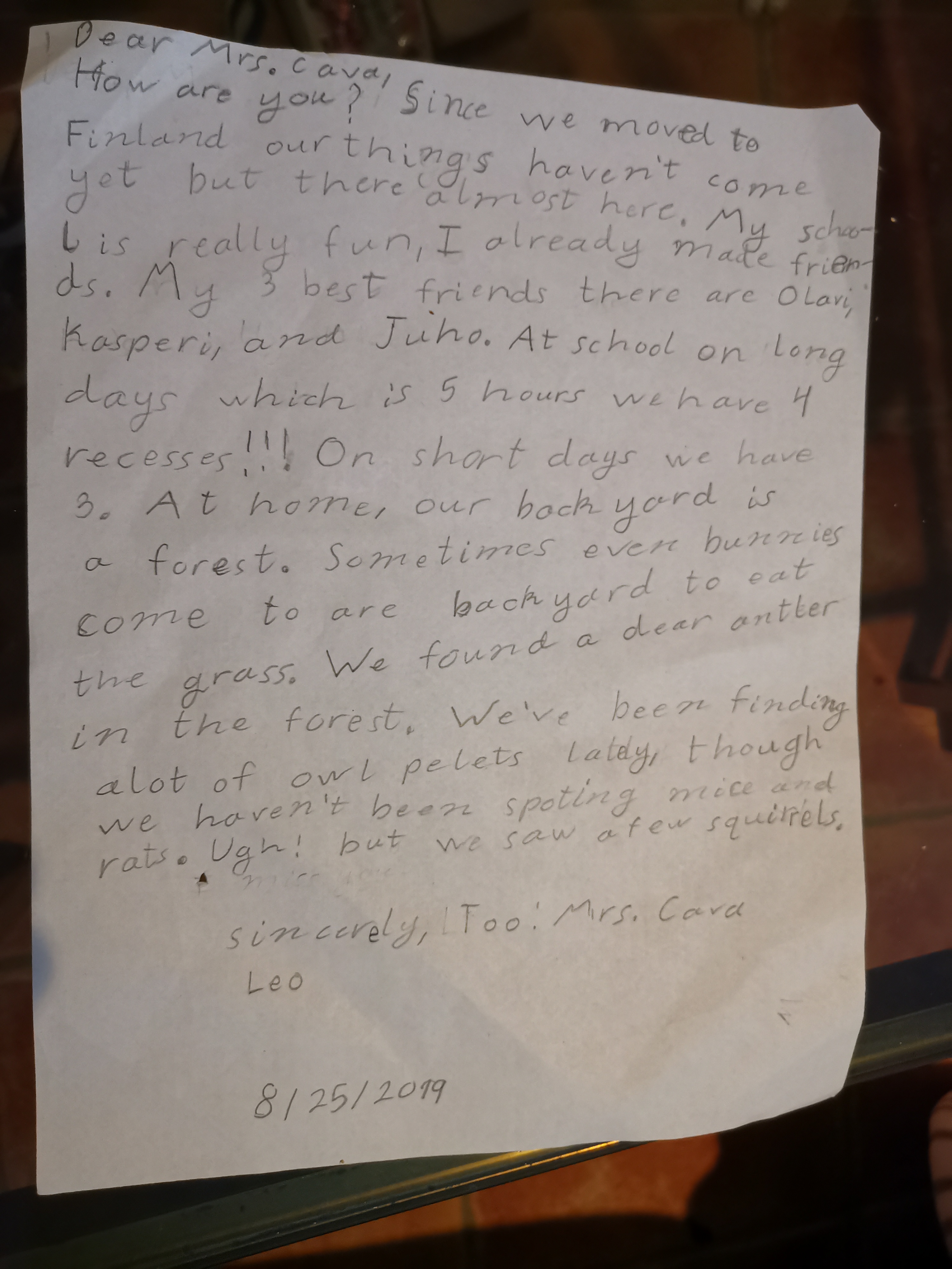 Leo's letter