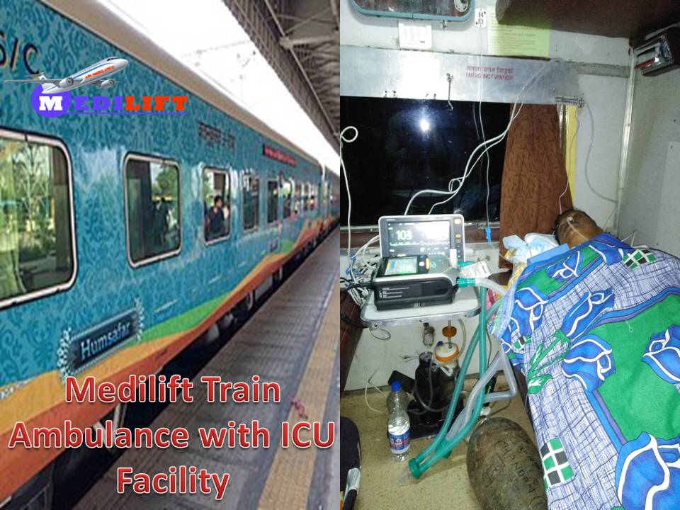 Medilift Train Ambulance from Patna to Mumbai-Advance Emergency Care Facilities