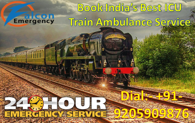 Sufferer gets relief by MBBS Doctor in Patna and Guwahati by Falcon Emergency Train Ambulance Service
