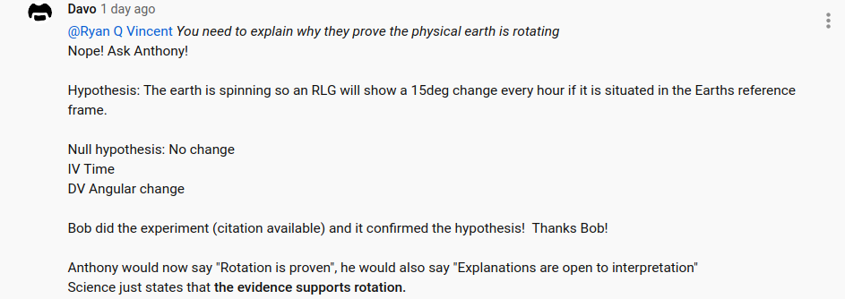 Earth Spin evidence RLG