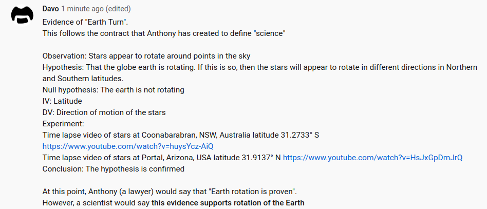 Earth Spin evidence star trails