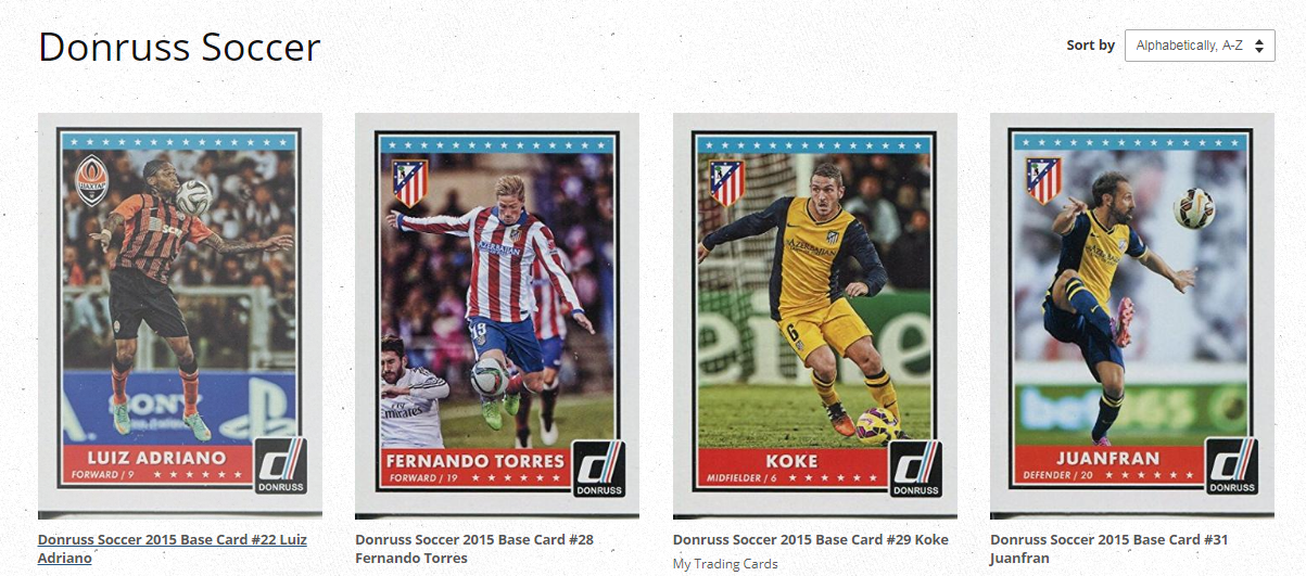 Soccer trading cards