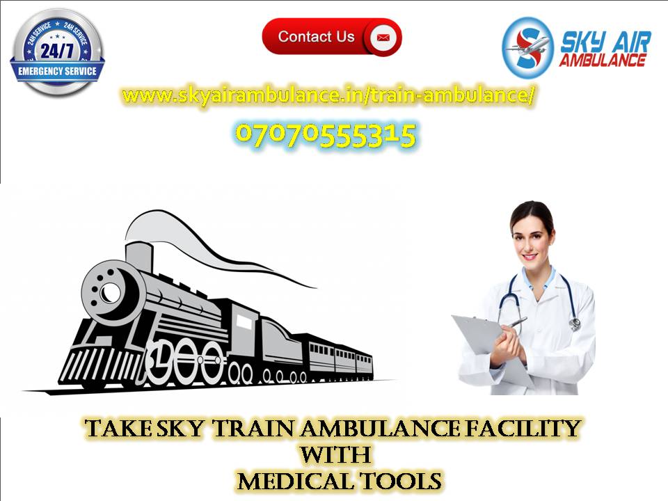 Book Sky Train Ambulance Service in Guwahati with Cure Facility