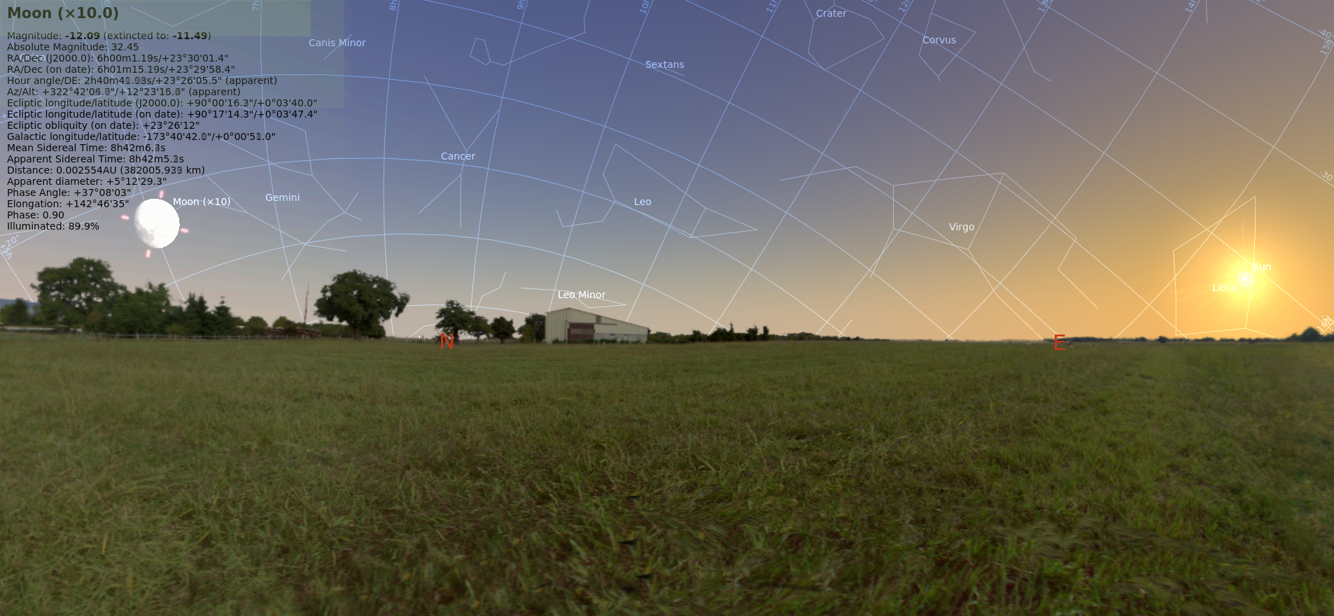 95 percent moon during the day