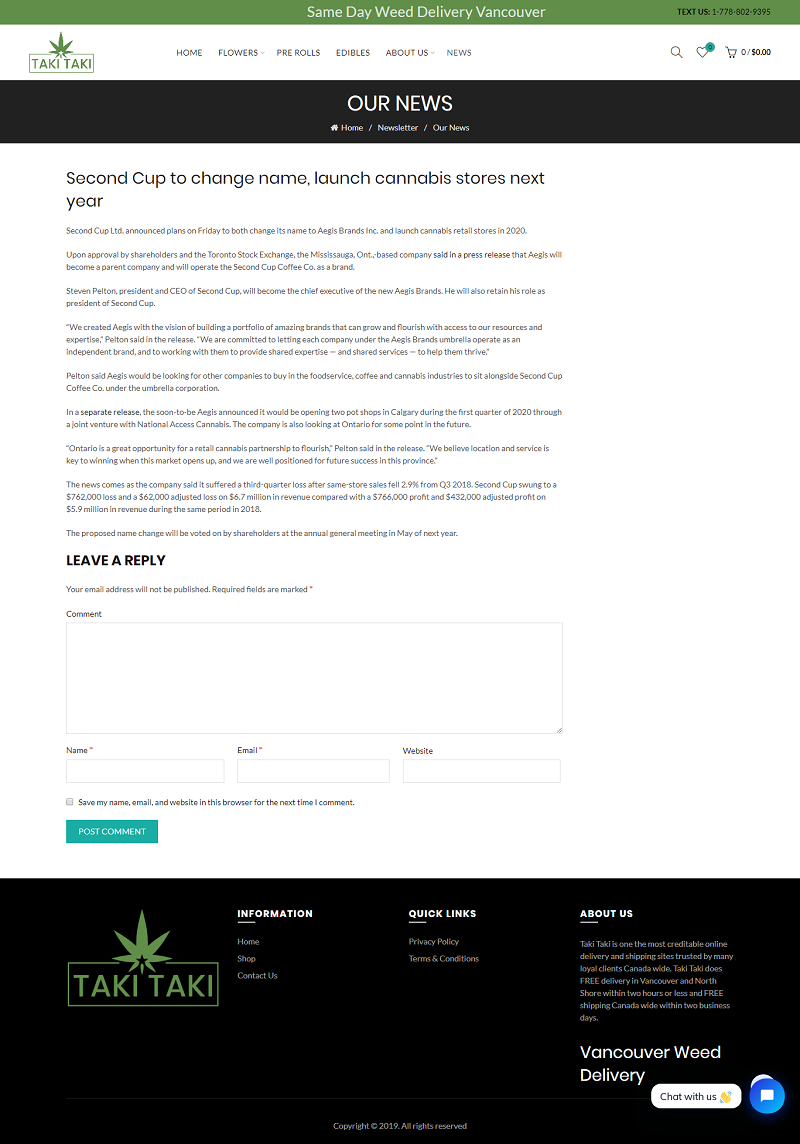 THC Delivery in Vancouver
