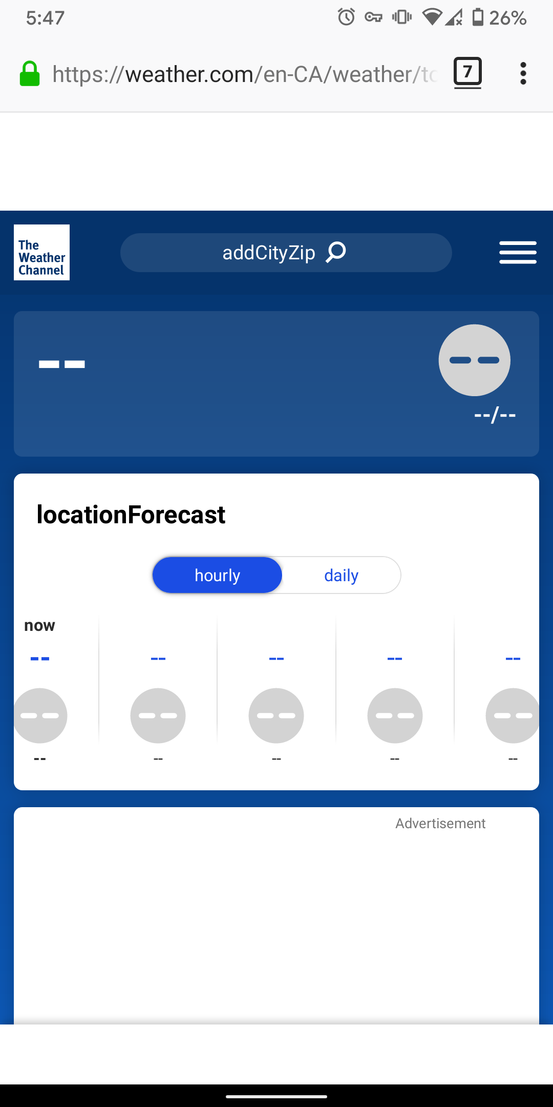 weather.com on Firefox Android