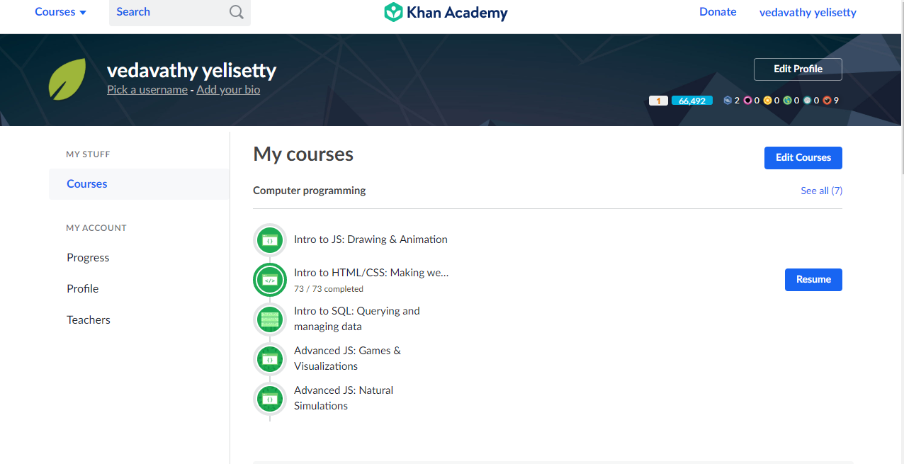 course page