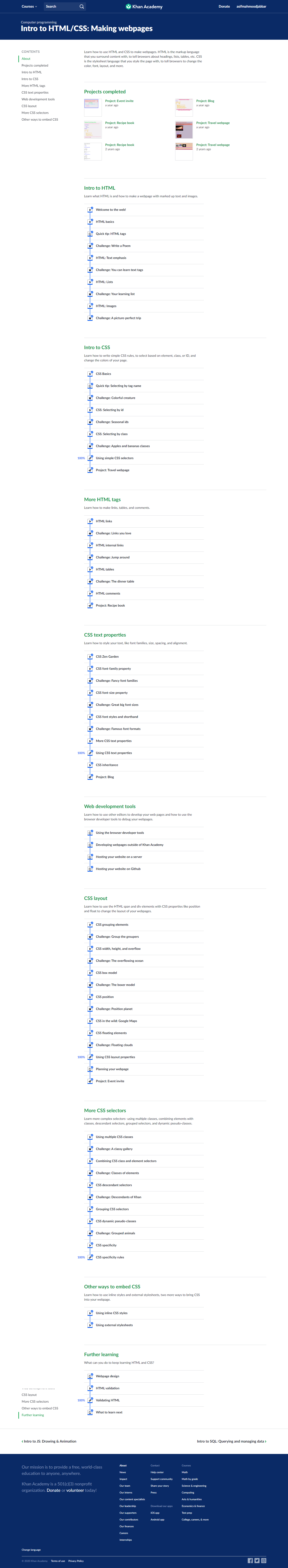 Asif:Khan academy HTML& CSS