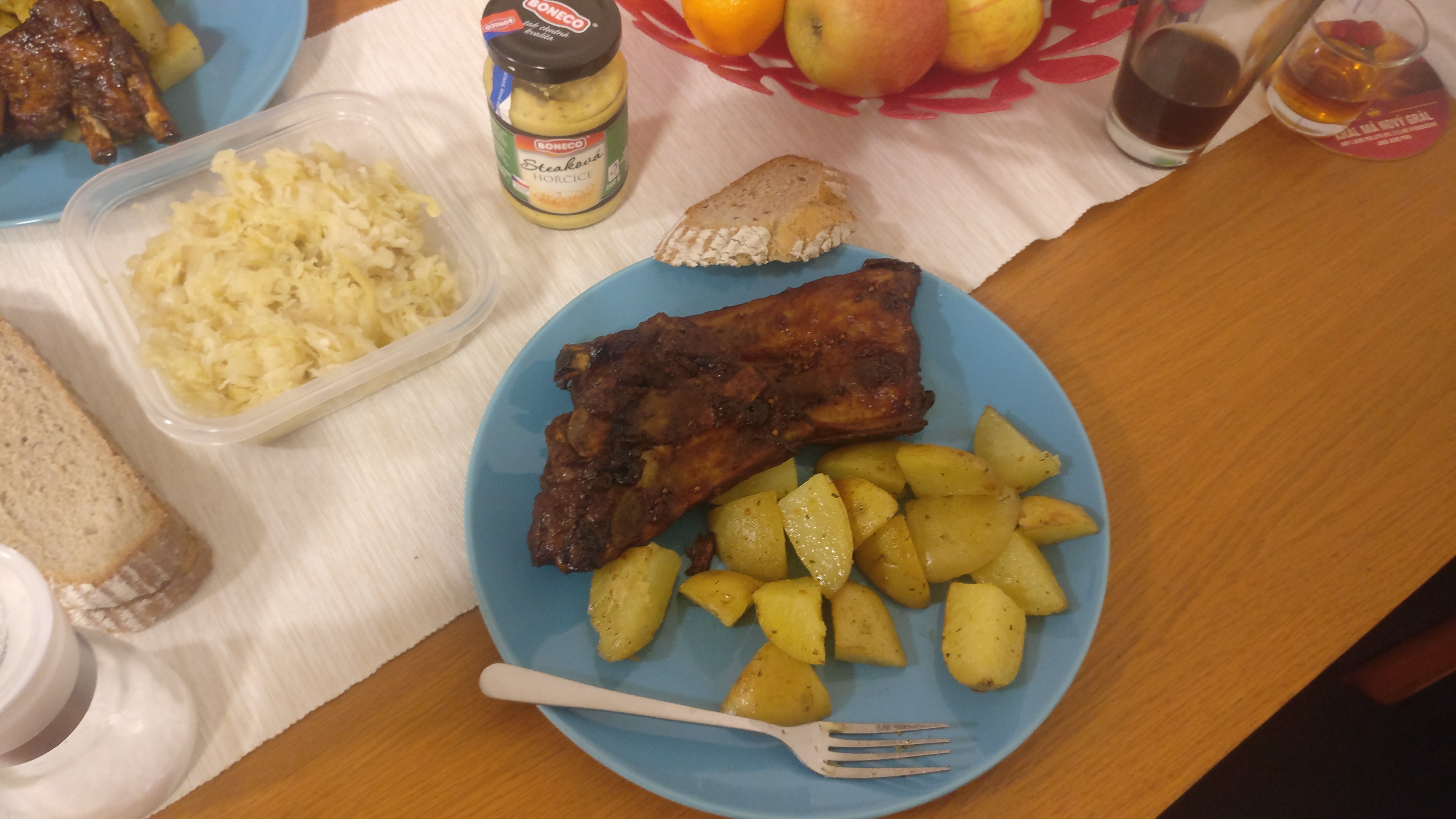 Ribs on a plate