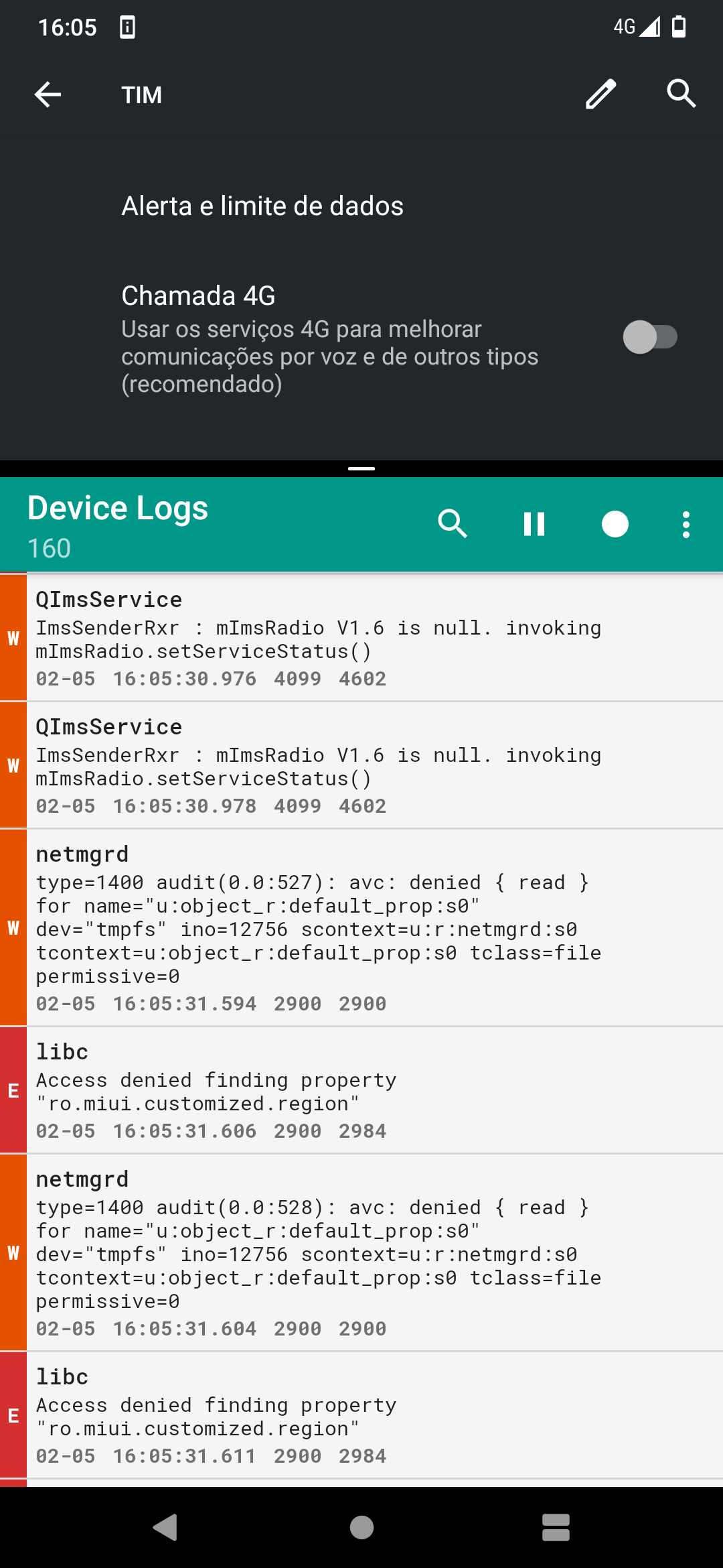 los17 lavender volte logcat