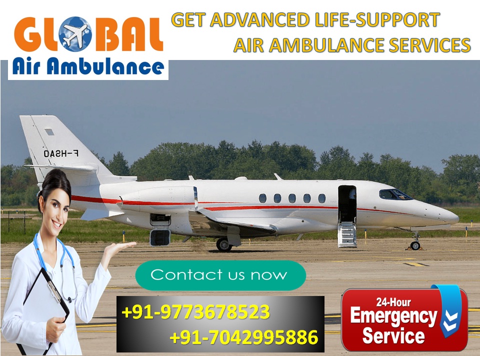 Select High-Level ICU Support Air Ambulance in Ranchi by Global