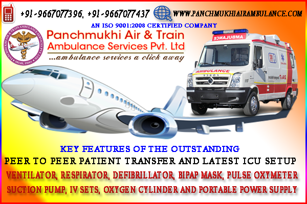 Get Panchmukhi Life-Support Air Ambulance in Patna at Low Fare
