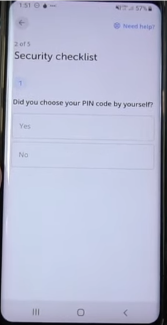 Choose the PIN code by yourself