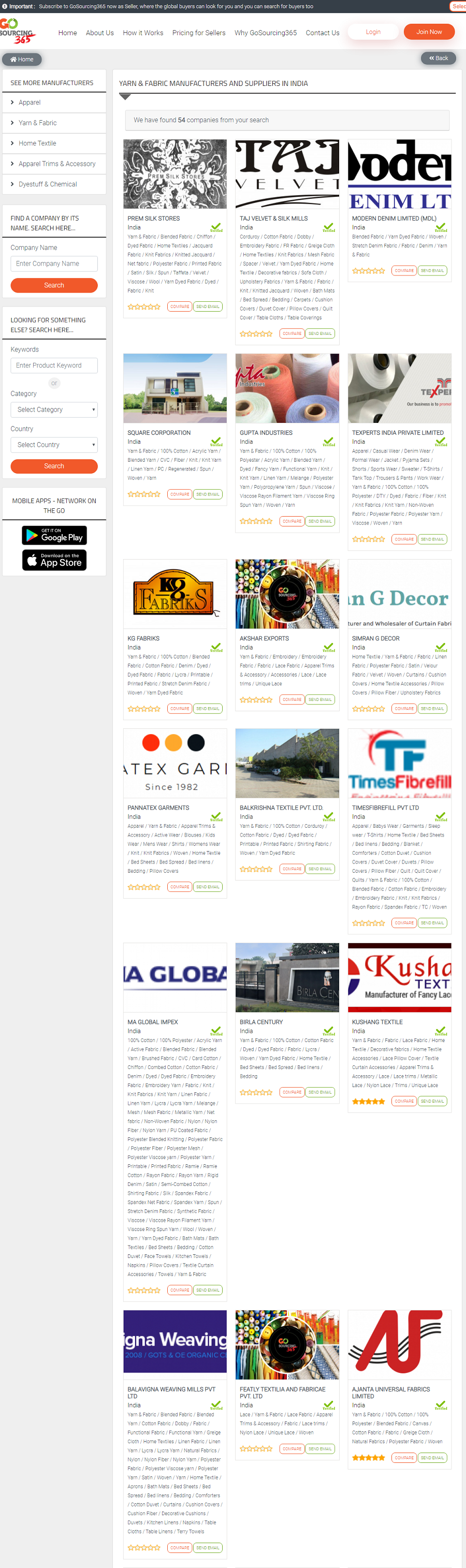 Textile companies in India