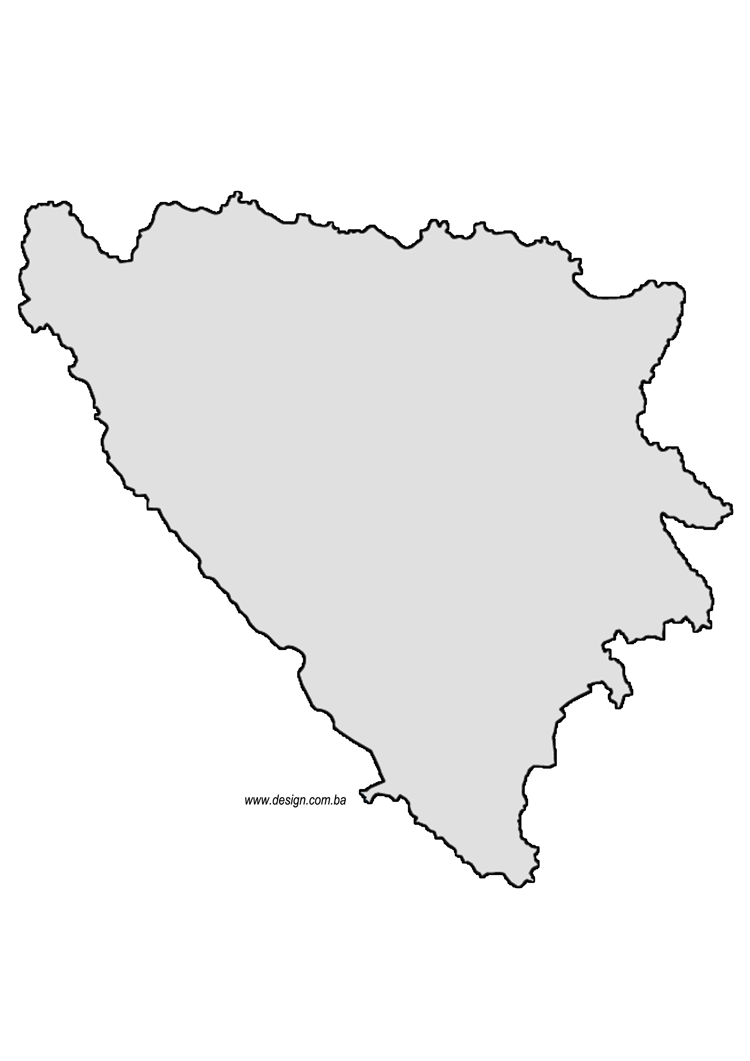 Karta BiH prazna