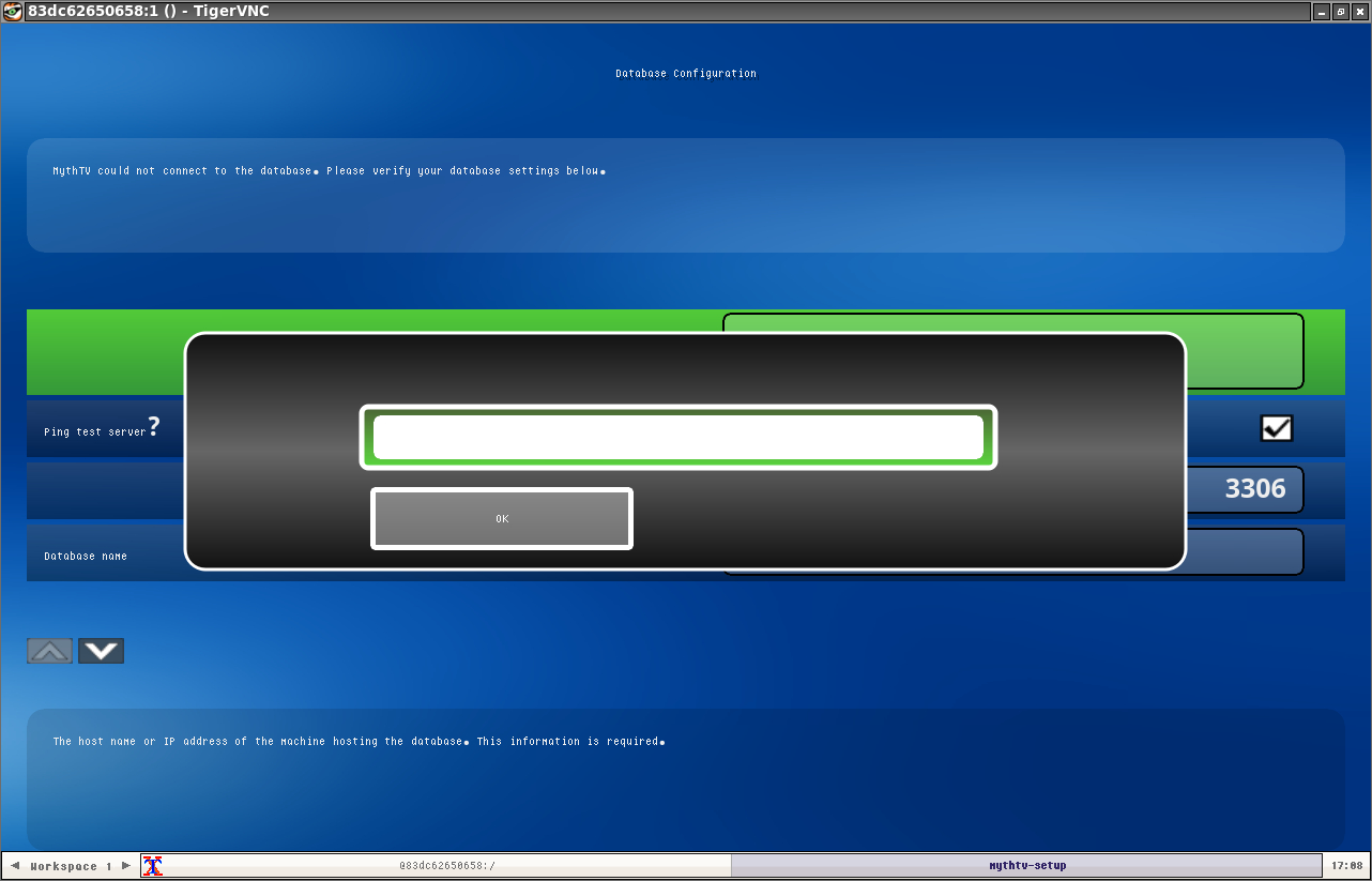 Missing text VNC MythTV Setup