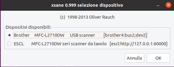 Schermata scanner