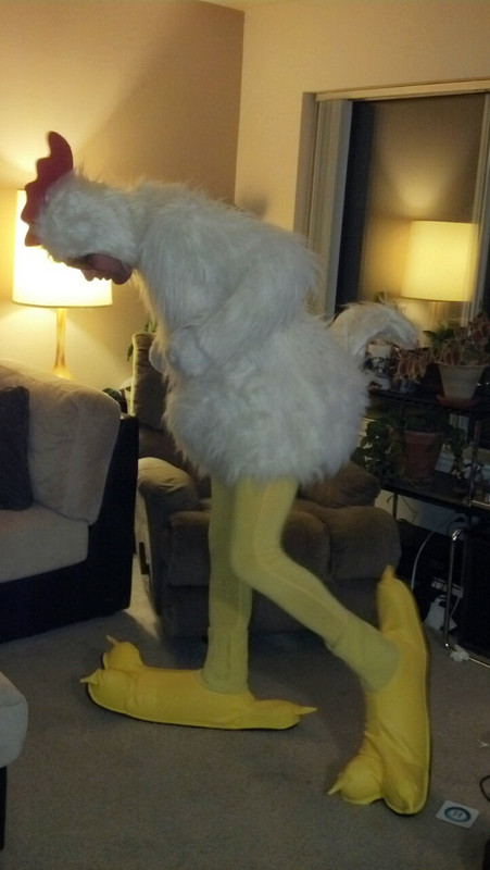 Chicken suit experiment