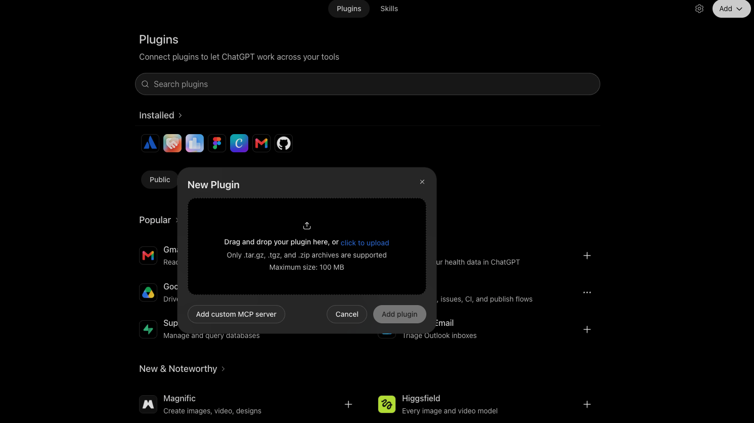 plugin upload (quando se tem em pacote.zip)