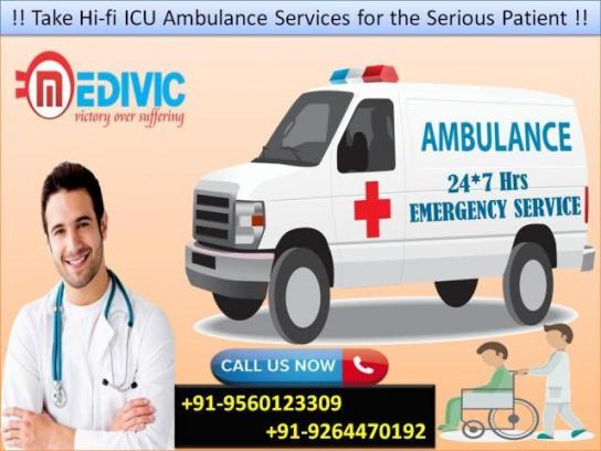 Medivic Road Ambulance Service in Rajendra Nagar and Kankarbagh with ICU Facility