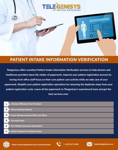 Patient Intake Information Verification services Infographic