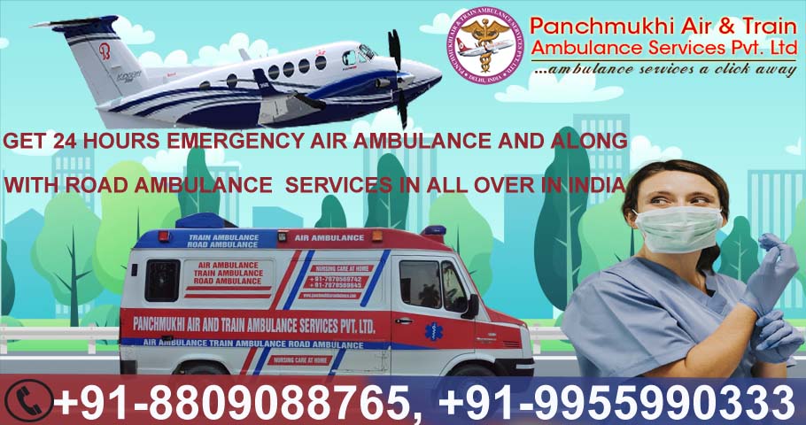 Excellent Medical Amenities in Air Ambulance in Jaipur by Panchmukhi