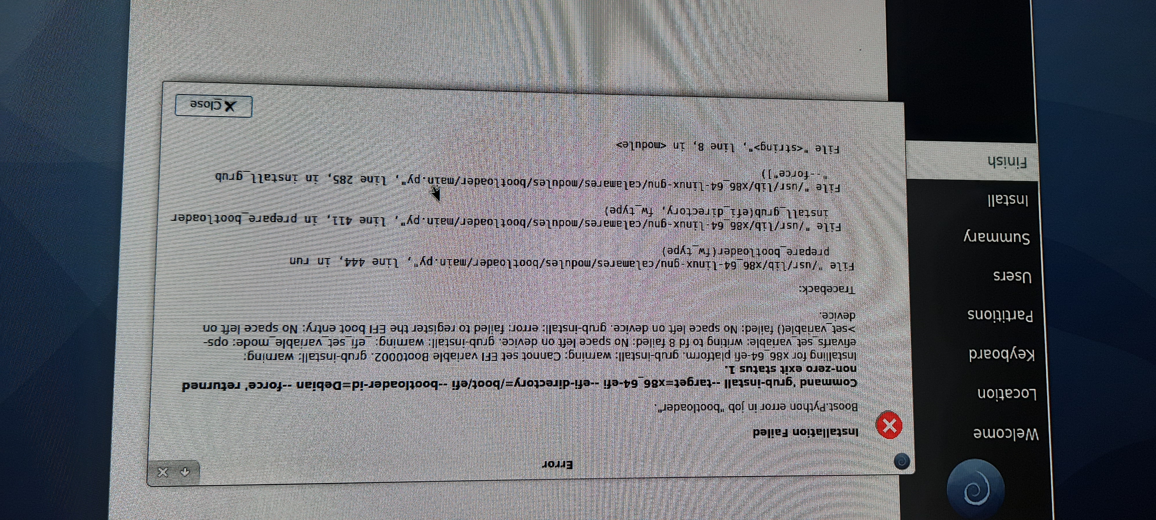 le grub error