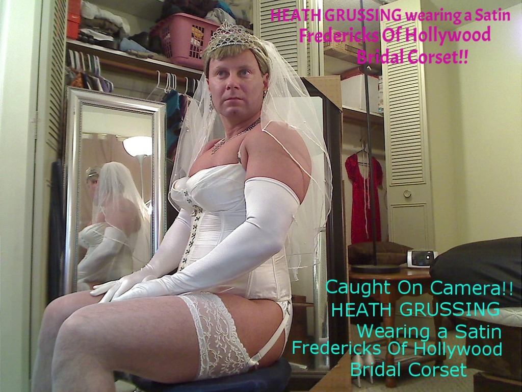 HEATH GRUSSING = My Slave in BRIDAL SATIN CORSET (FREDERICKS OF HOLLYWOOD Hook & Eye)