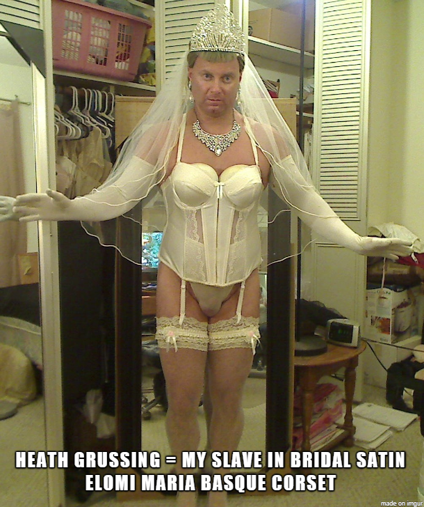 HEATH GRUSSING = My Slave in BRIDAL SATIN ELOMI MARIA BASQUE CORSET