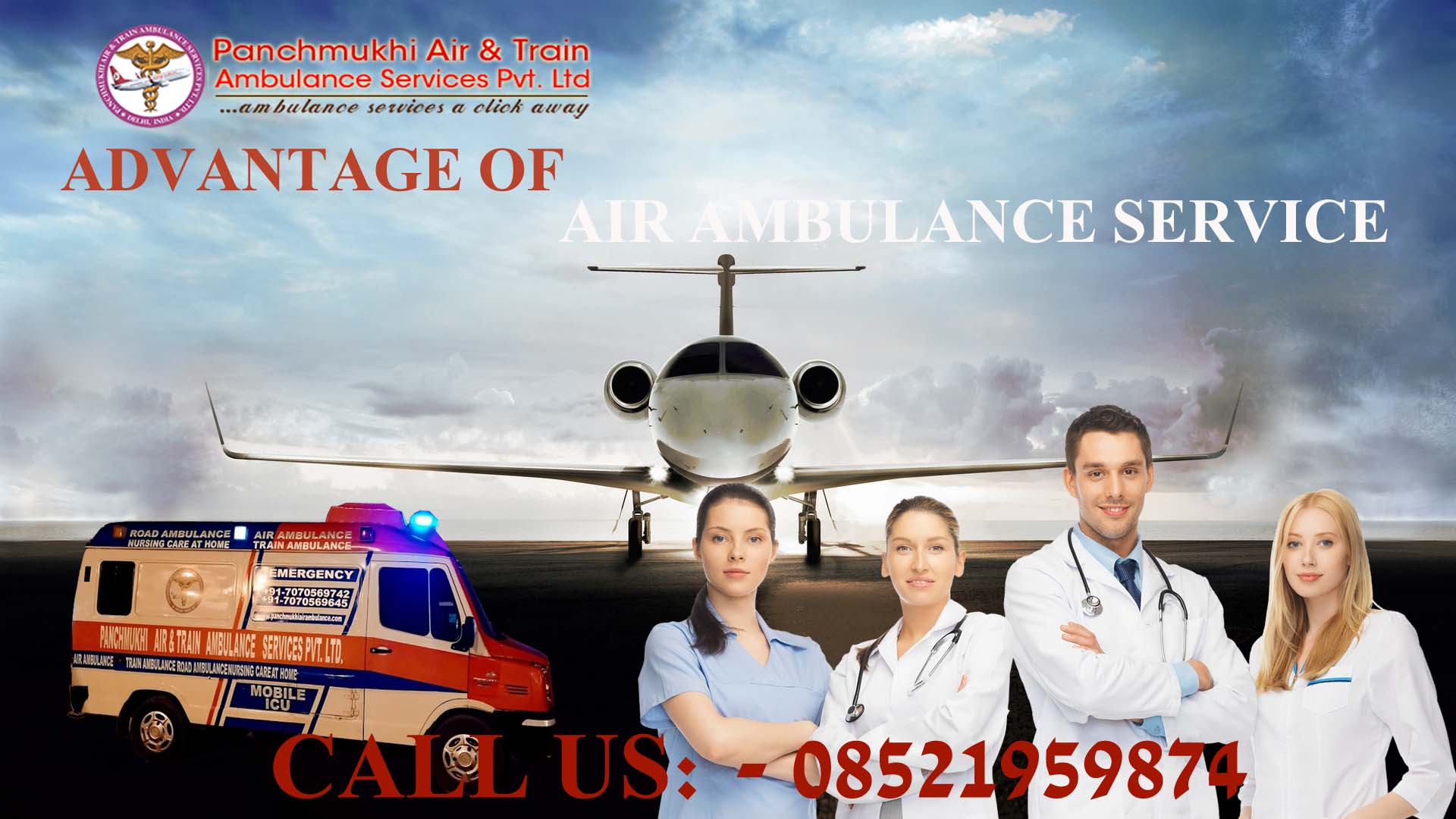 Panchmukhi Air Ambulance Service in Patna at low-cost