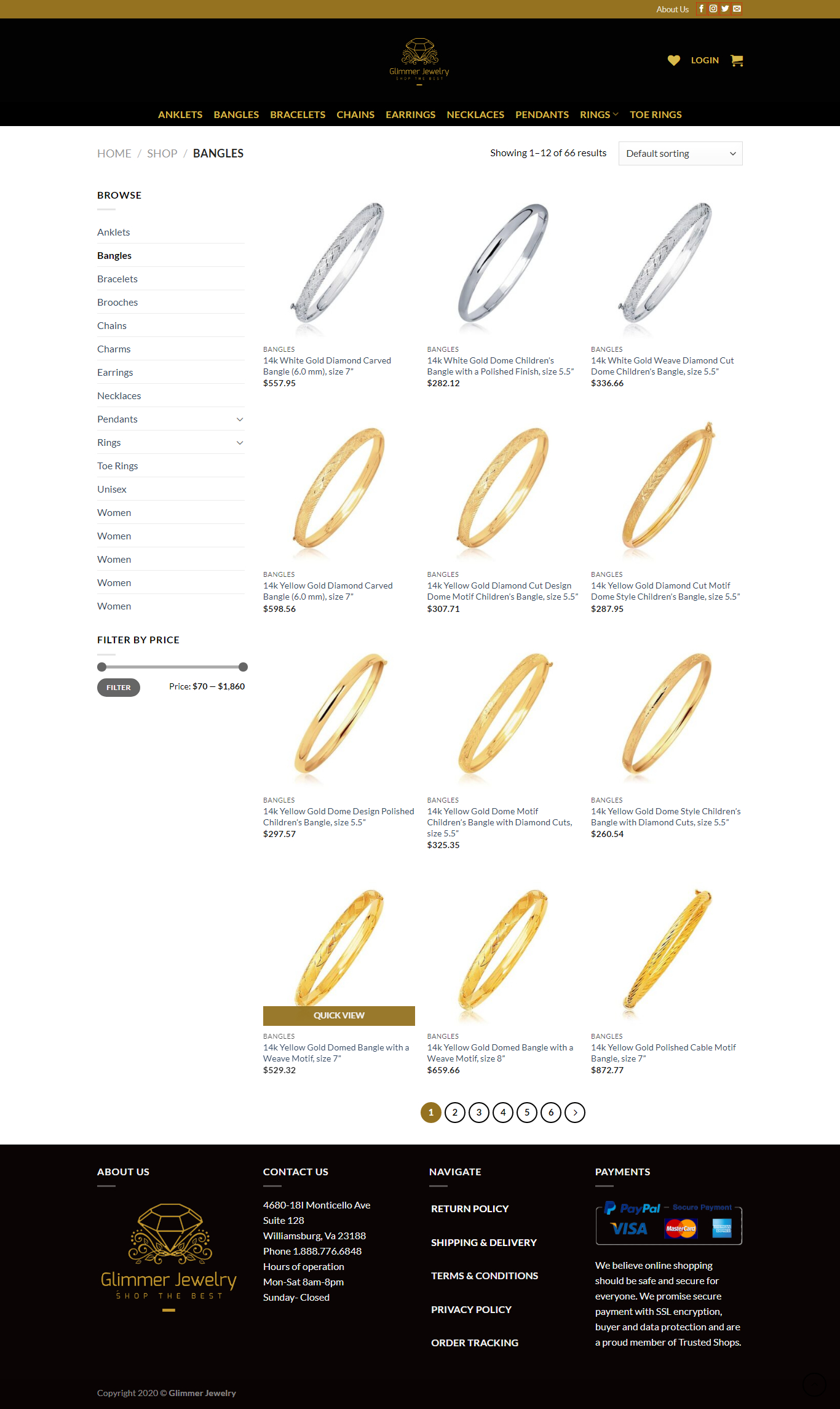 Gold Bangles in Canada