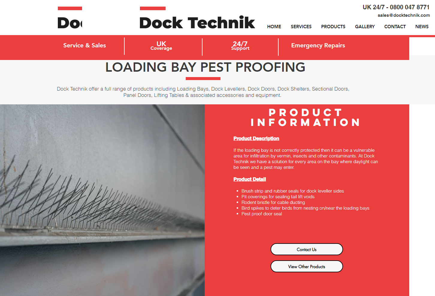 Loading bay pest proofing UK