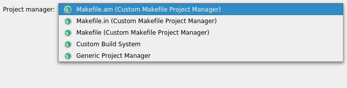 KDevelope Project manager question