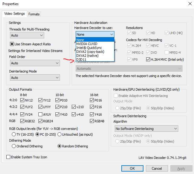 New HW Decoder option