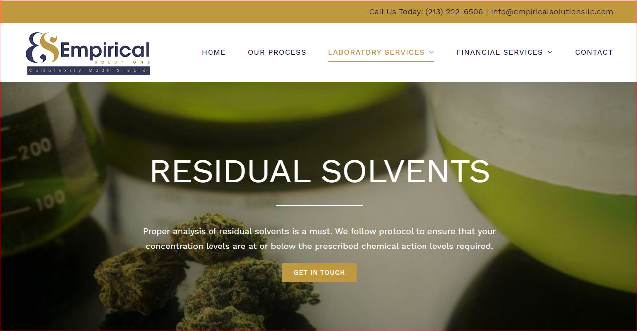 Residual solvent testing