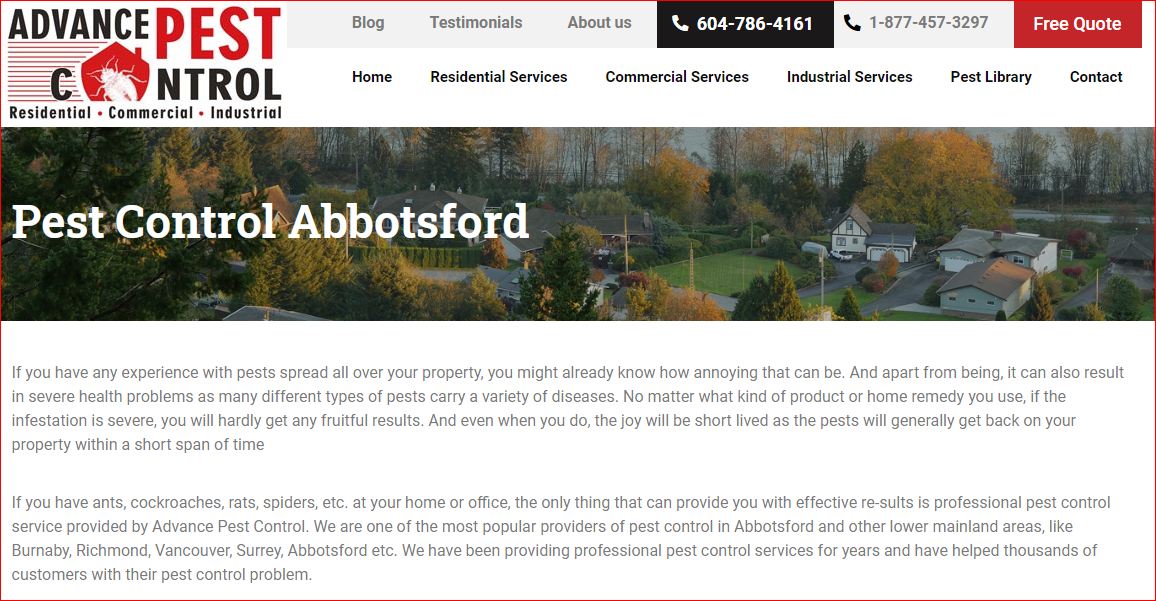 Bed bug control Abbotsford