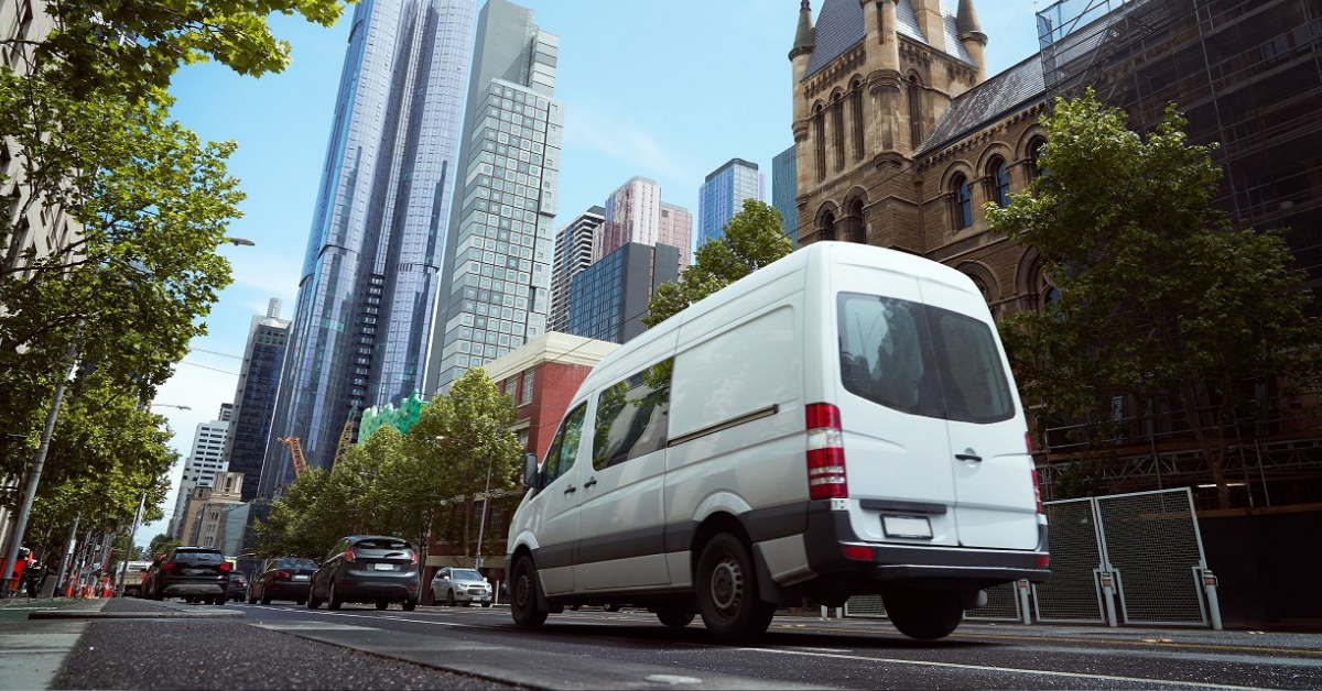 Man With A Van Driving Around City
