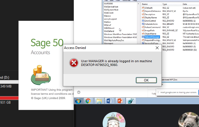 Sage stuck at manager