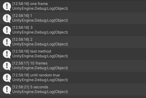 console output