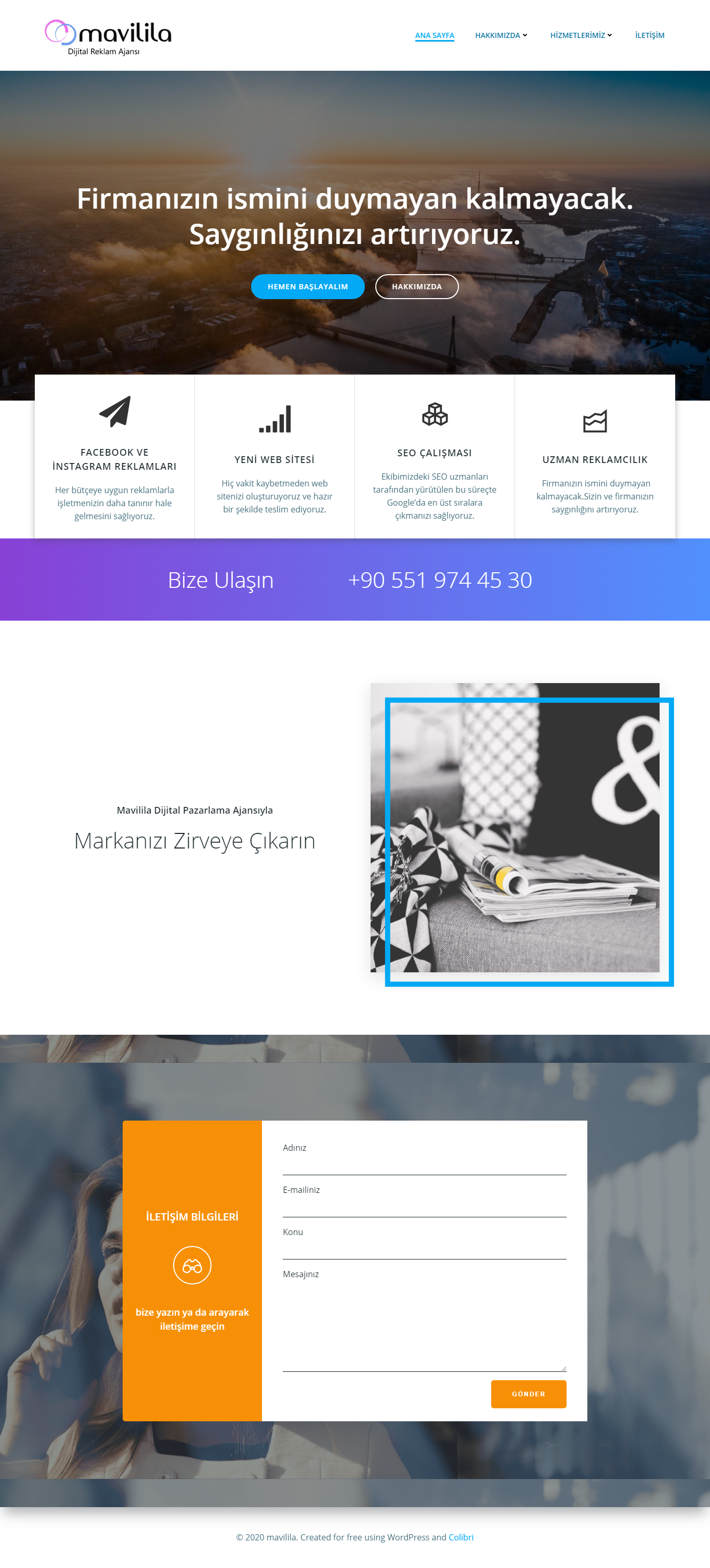 Yeni web sitesi oluştur